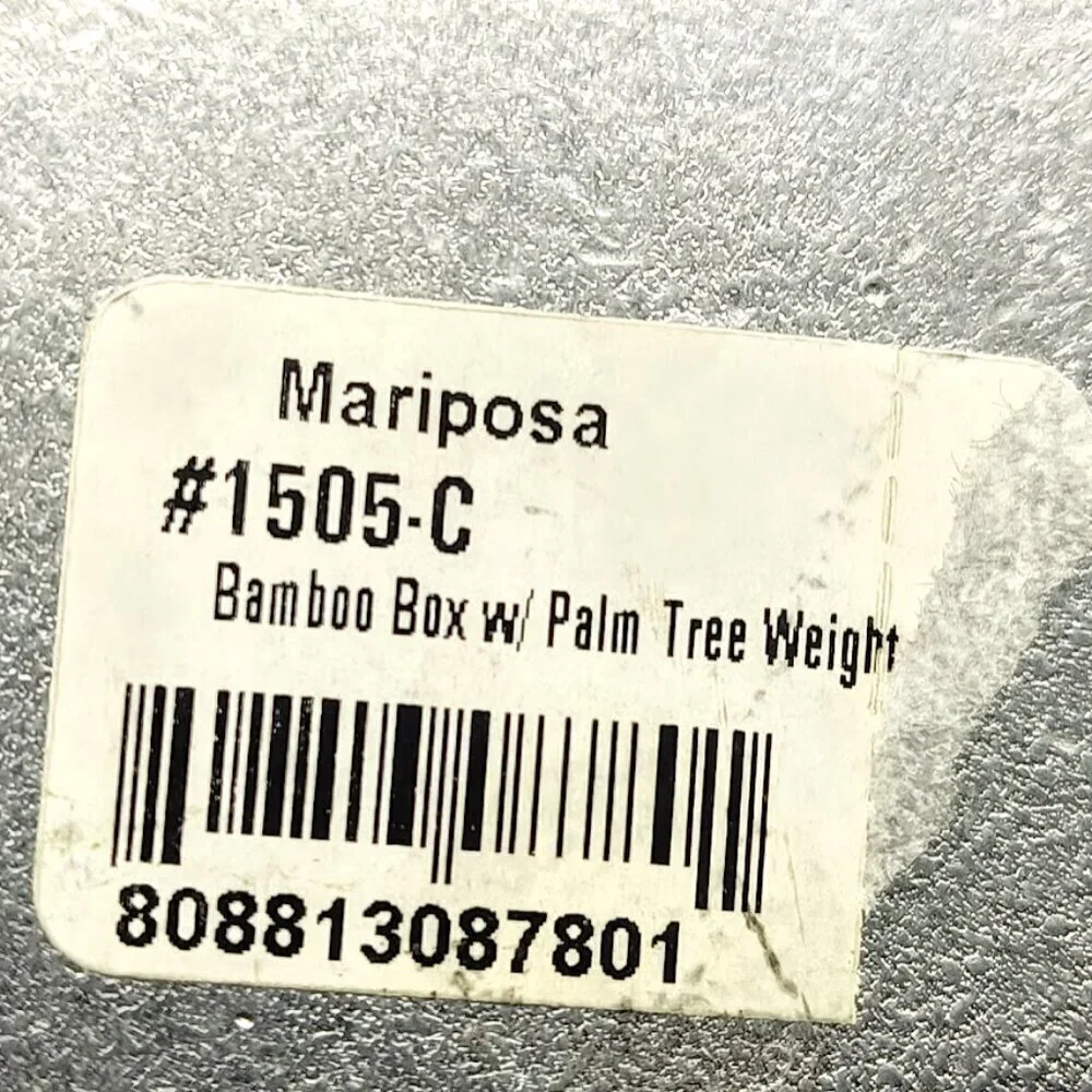 Mariposa Bamboo Square Metal Napkin Box NWT